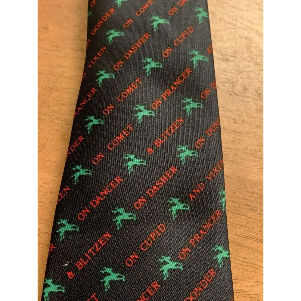 Christmas Gallery Originals Reindeers Dasher Dancer Vixen Skinny Striped Necktie